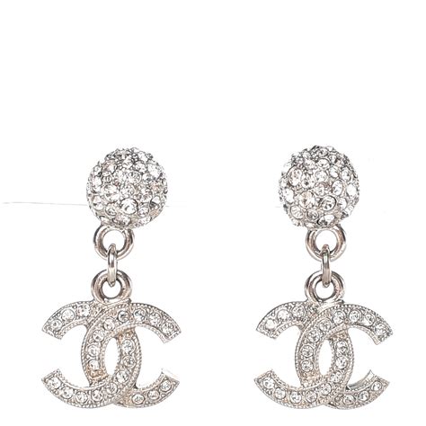 chanel earring with crystal|plain silver chanel earrings.